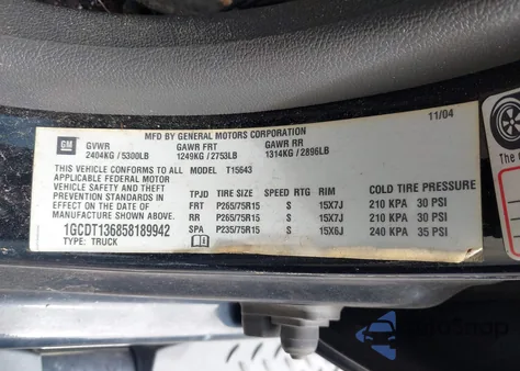 2005 Chevrolet Colorado Ls из США, поврежденный, VIN 1GCDT136858189942